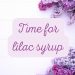 Time for lilac syrup