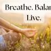 Woman practicing breathing techniques outdoors for calm and balance.