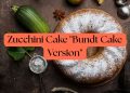 Zucchini cake bundt version dusted with powdered sugar
