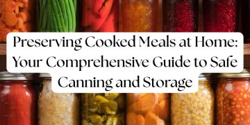 Glass jars filled with vegetables and sauces, showing traditional methods of preserving cooked meals at home.