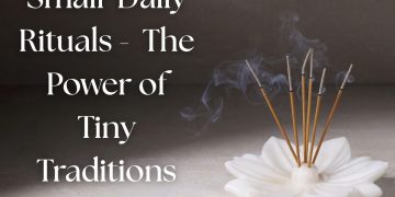 Incense sticks burning in a lotus holder, symbolizing calming daily rituals and tiny traditions.